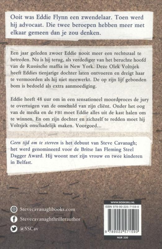 Achterkant van Geen tijd om te sterven