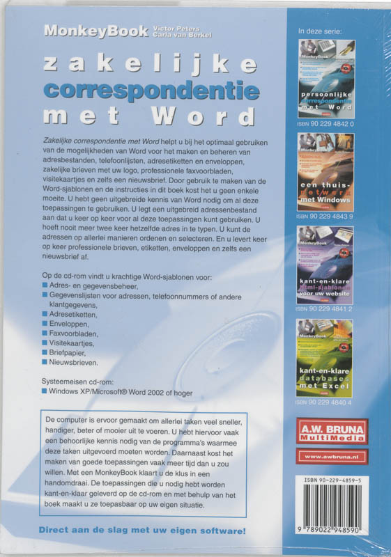 Achterkant van Zakelijke correspondentie met Word