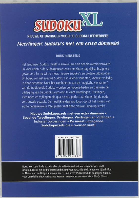 Achterkant van Sudoku XL