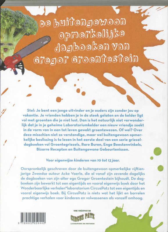 Achterkant van De buitengewoon opmerkelijke dagboeken van Gregor Groentestein
