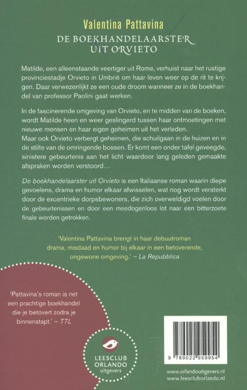 Achterkant van De boekhandelaarster uit Orvieto