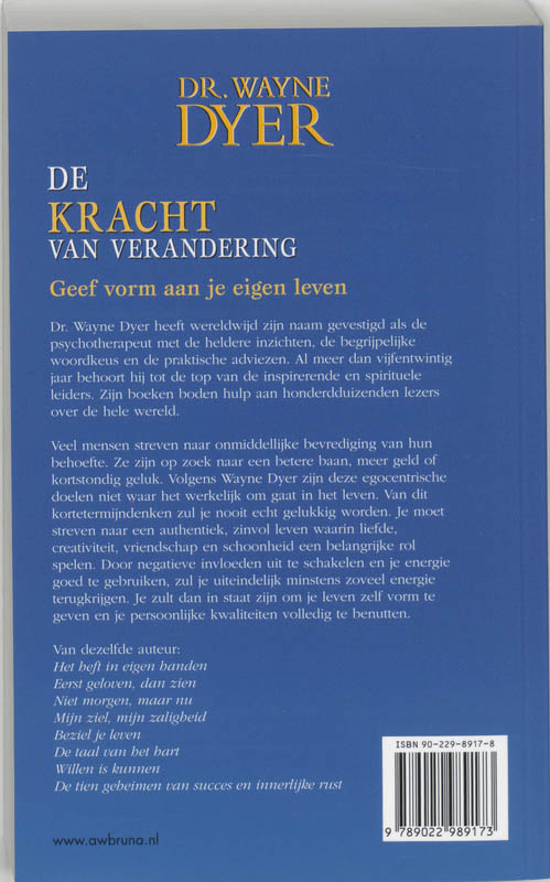 Achterkant van De kracht van verandering