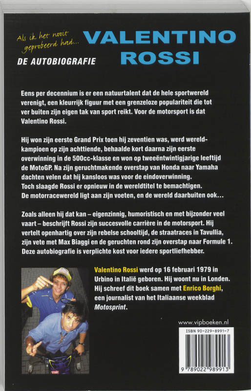 Achterkant van De autobiografie