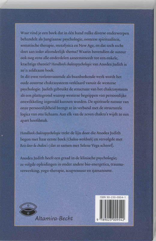 Achterkant van Handboek chakrapsychologie