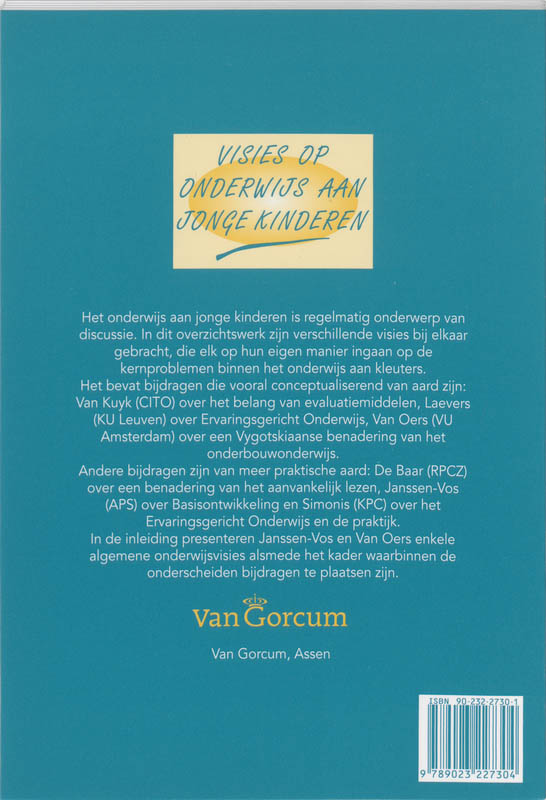 Achterkant van Visies op onderwijs aan jonge kinderen
