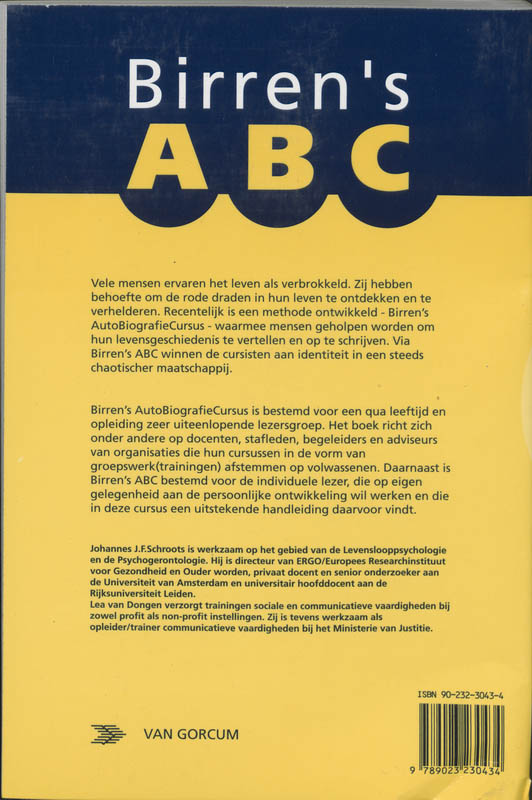 Achterkant van Birren's ABC