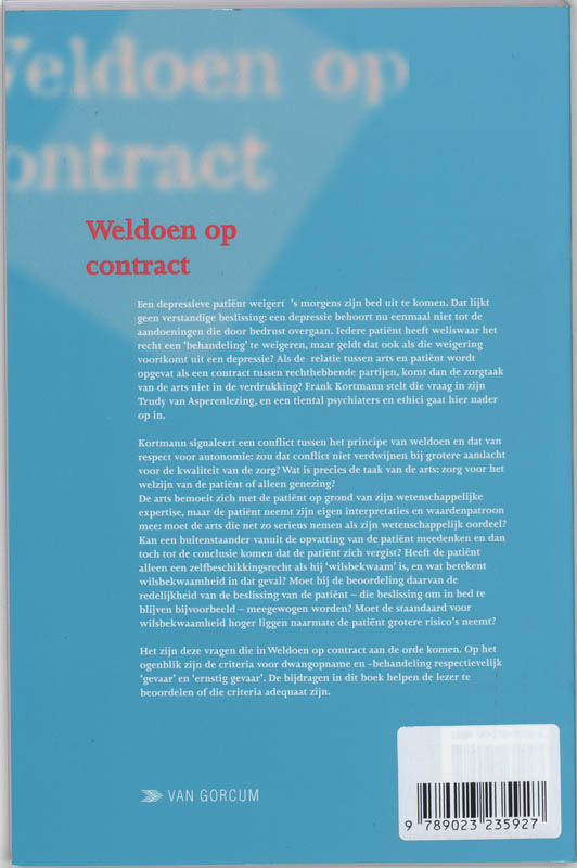 Achterkant van Weldoen op contract