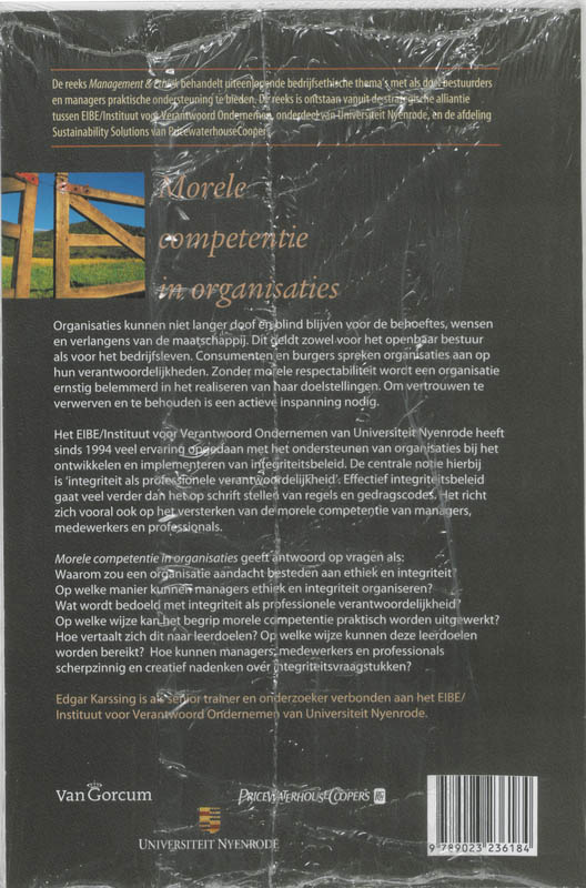 Achterkant van Morele competentie in organisaties