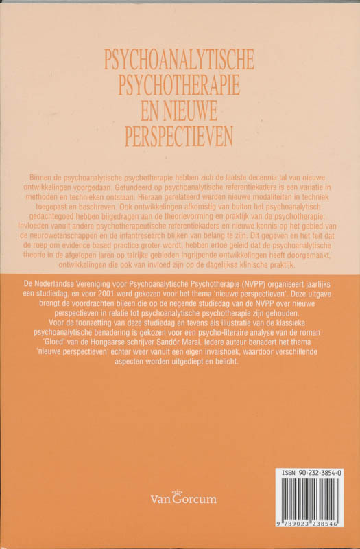 Achterkant van Psychoanalytische psychotherapie en nieuwe perspectieven