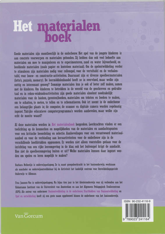 Achterkant van Het Materialenboek