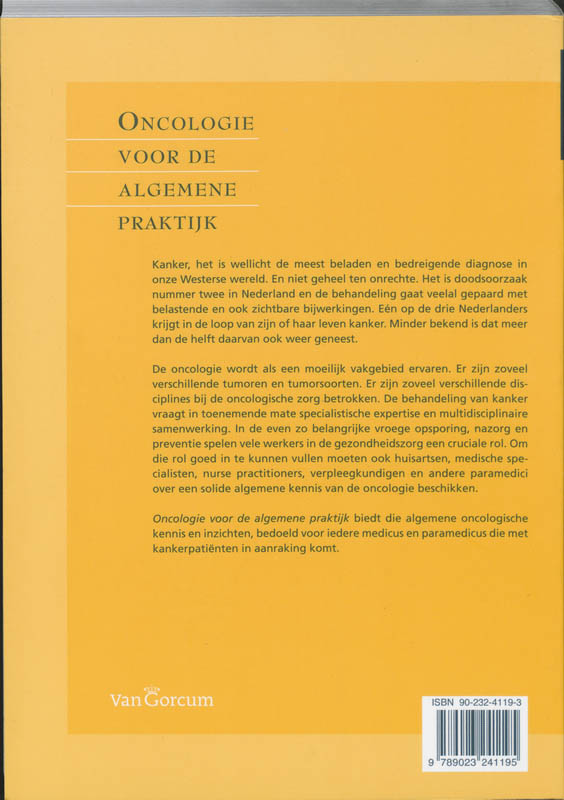 Achterkant van Oncologie voor de algemene praktijk