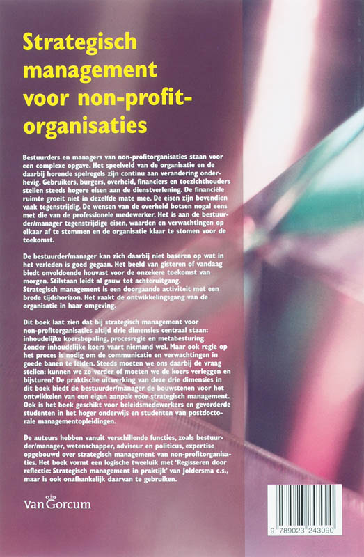 Achterkant van Strategisch management voor non-profitorganisaties