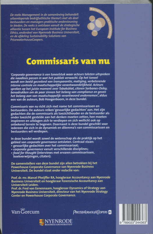 Achterkant van Commissaris van nu