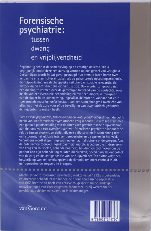 Achterkant van Forensische psychiatrie: tussen dwang en vrijblijvendheid