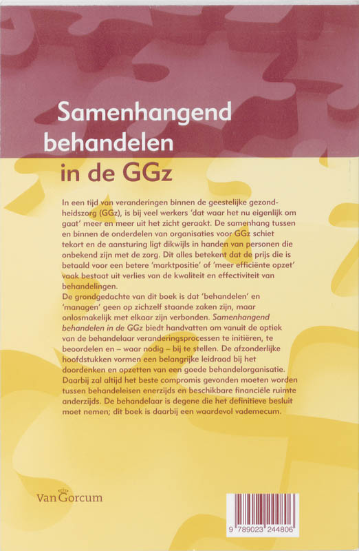 Achterkant van Samenhangend behandelen in de GGz