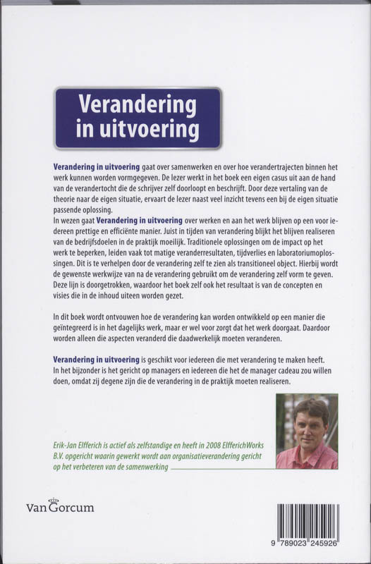 Achterkant van Verandering in uitvoering