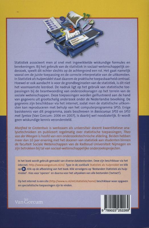 Achterkant van Statistiek als hulpmiddel
