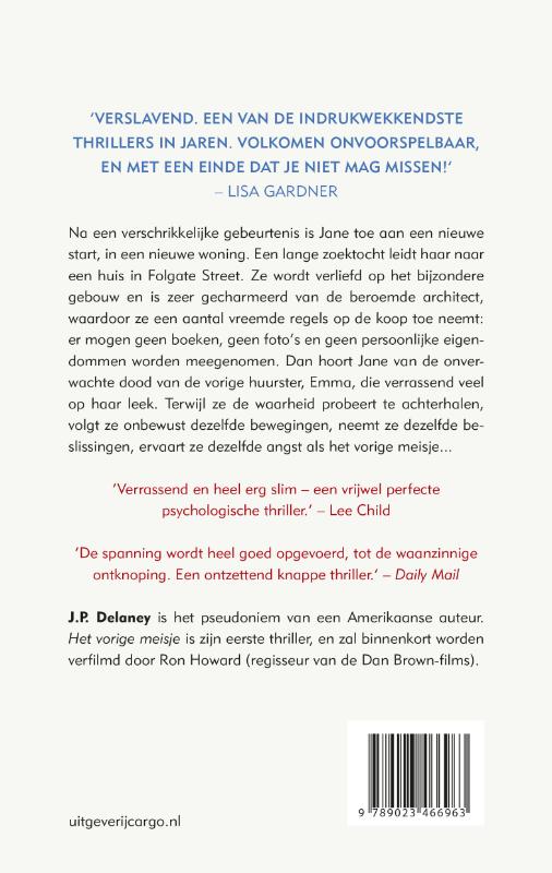 Achterkant van Het vorige meisje