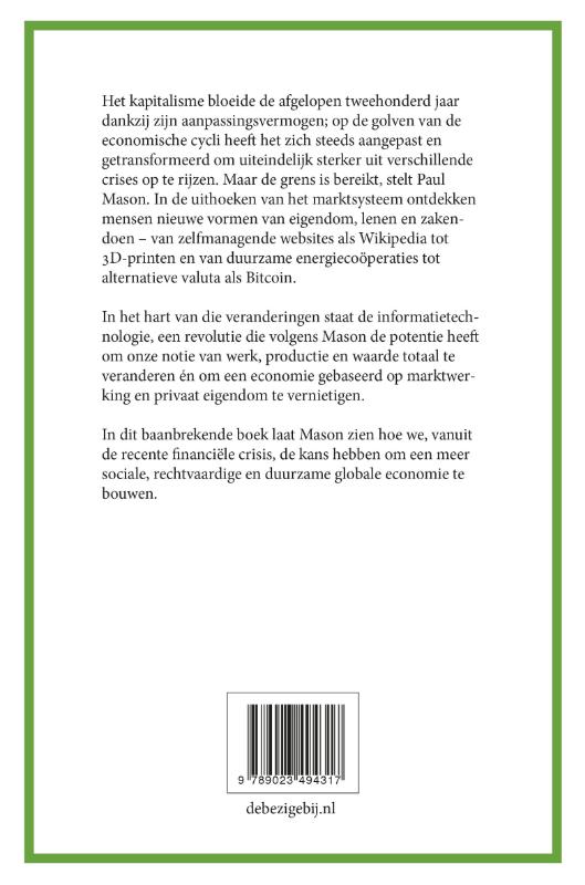 Achterkant van Postkapitalisme