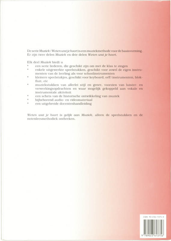 Achterkant van Muziek weten wat je hoort weten 1