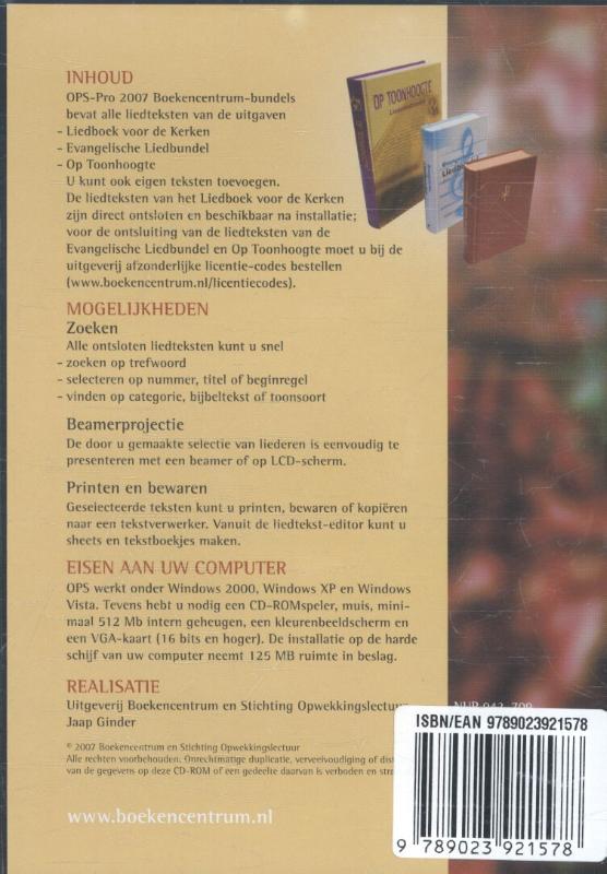 Achterkant van OPS-Pro 2007