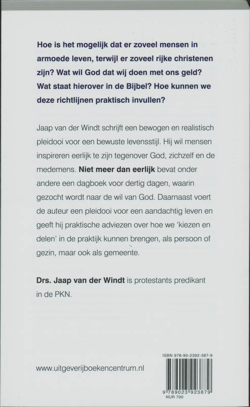 Achterkant van Niet meer dan eerlijk
