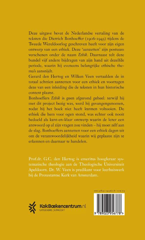 Achterkant van Aanzetten voor een ethiek