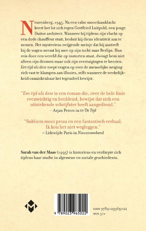 Achterkant van Een tijd als deze