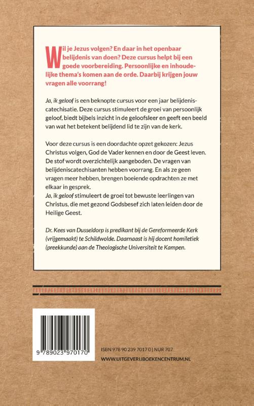 Achterkant van Ja, ik geloof