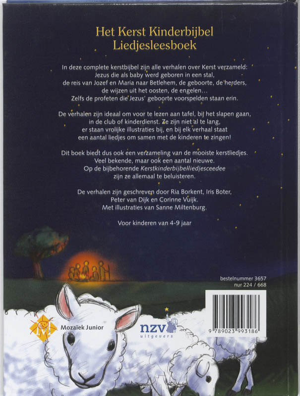 Achterkant van Het Kerst Kinderbijbel Liedjesleesboek