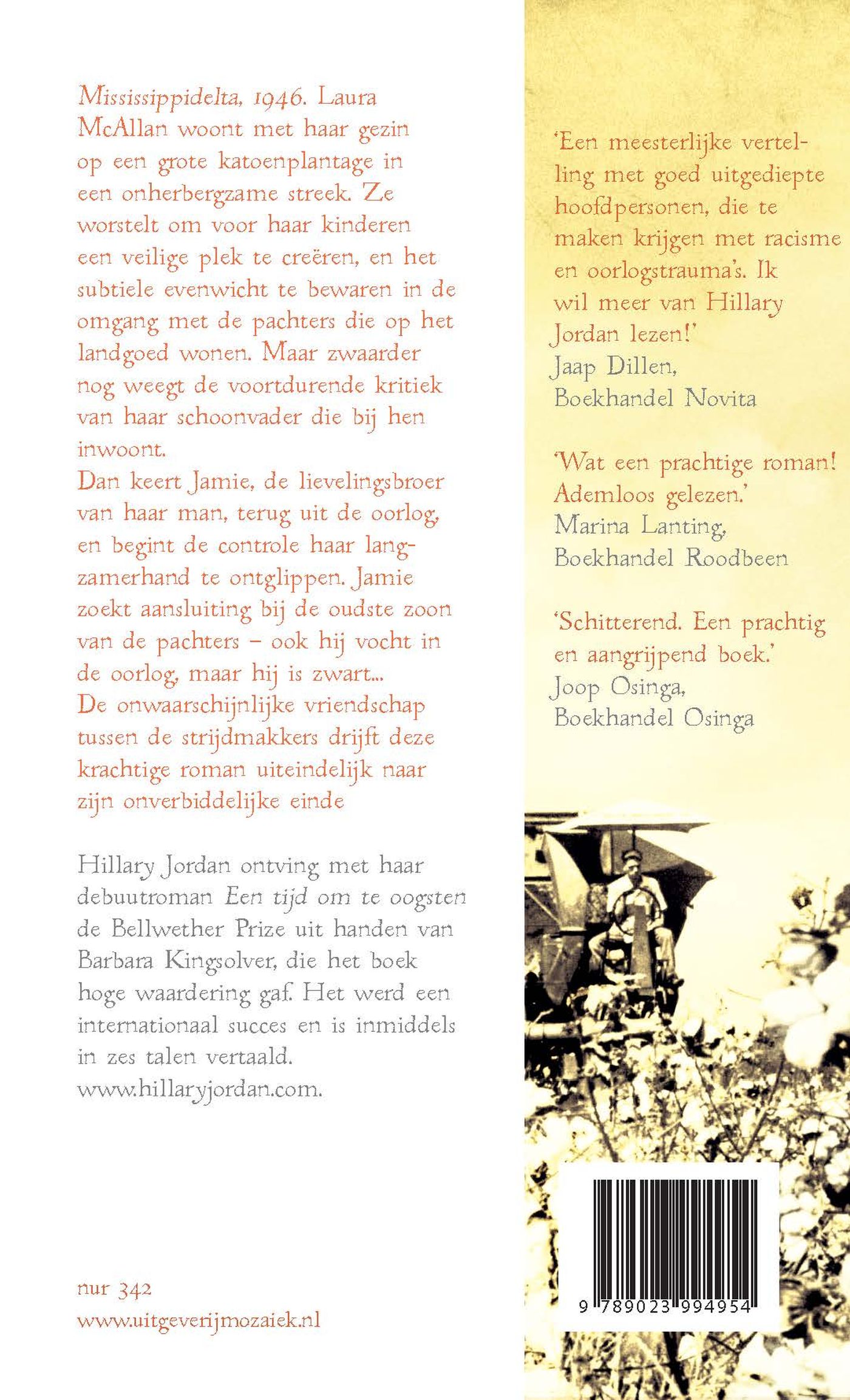 Achterkant van Een tijd om te oogsten