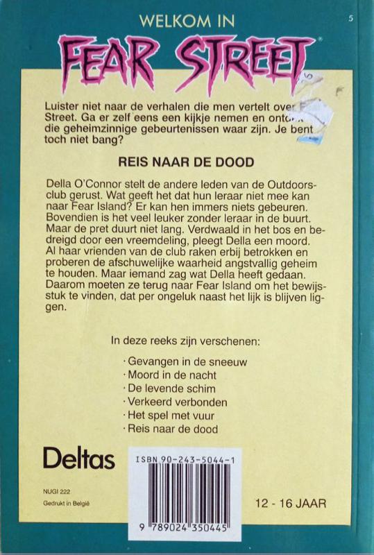 Achterkant van Reis naar de dood