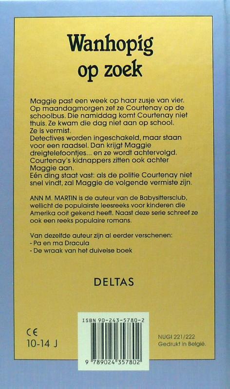 Achterkant van Wanhopig op zoek