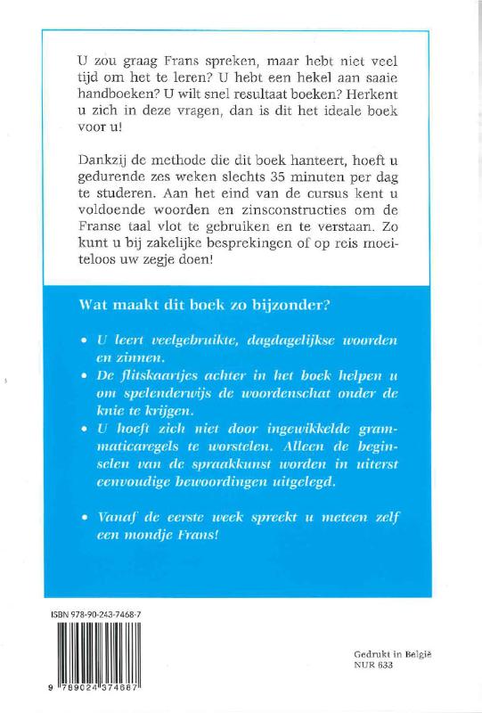 Achterkant van Snel en vlot Frans leren spreken en begrijpen