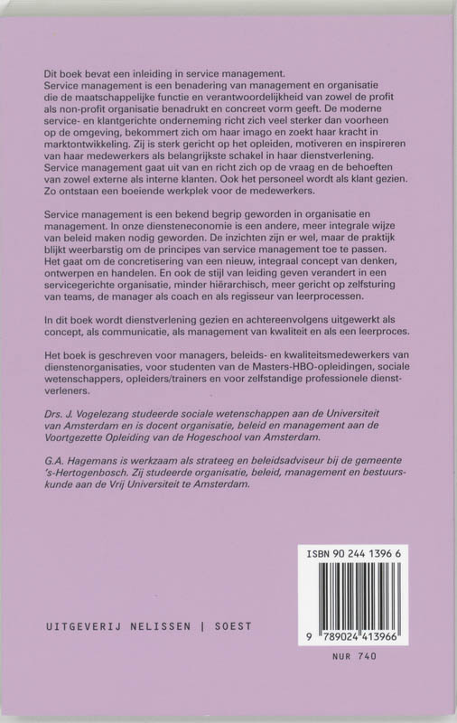 Achterkant van Service management
