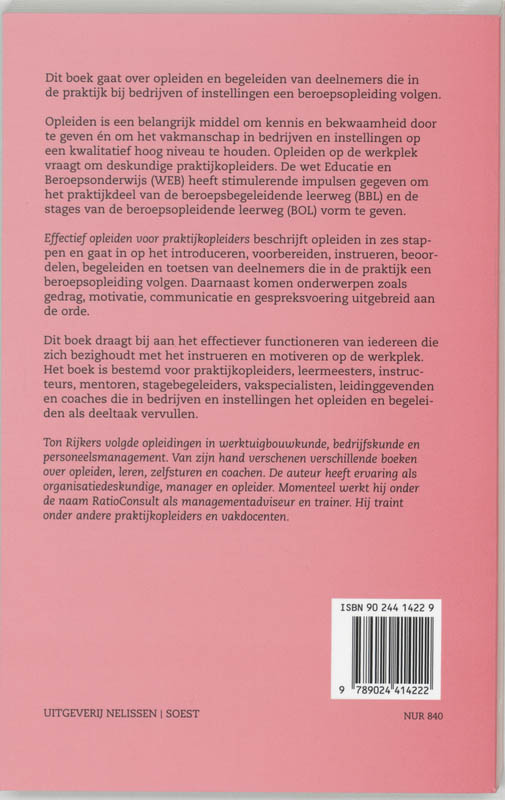 Achterkant van Effectief opleiden voor praktijkopleiders