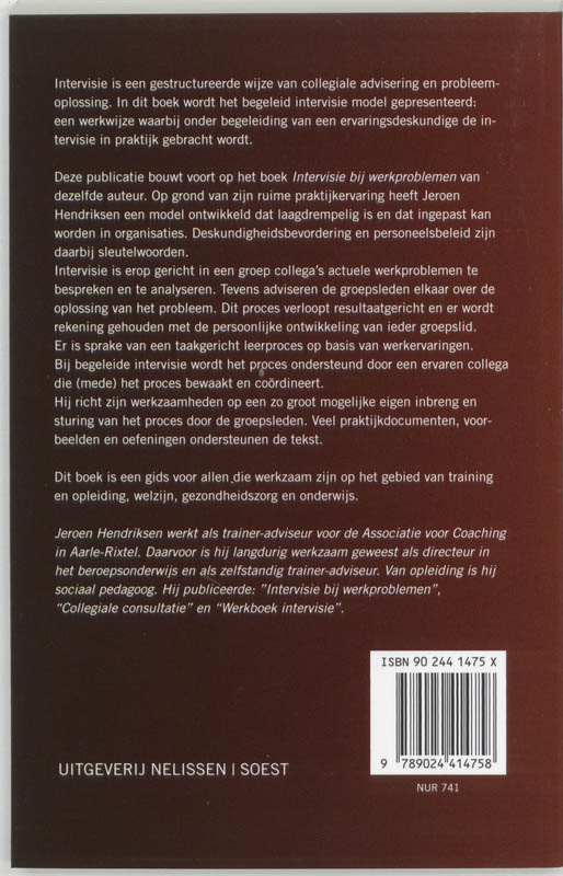 Achterkant van Begeleid intervisie model