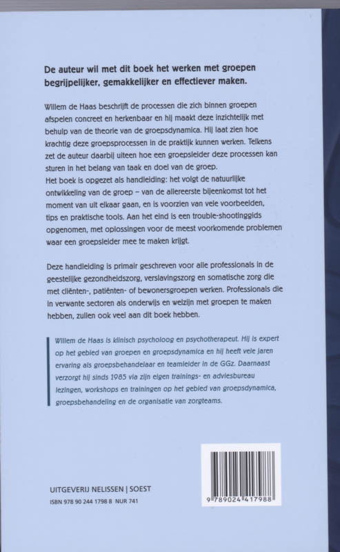 Achterkant van Groepsbegeleiding en groepsbehandeling in de gezondheidszorg