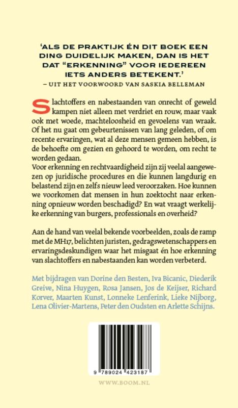 Achterkant van Erkenning na onrecht