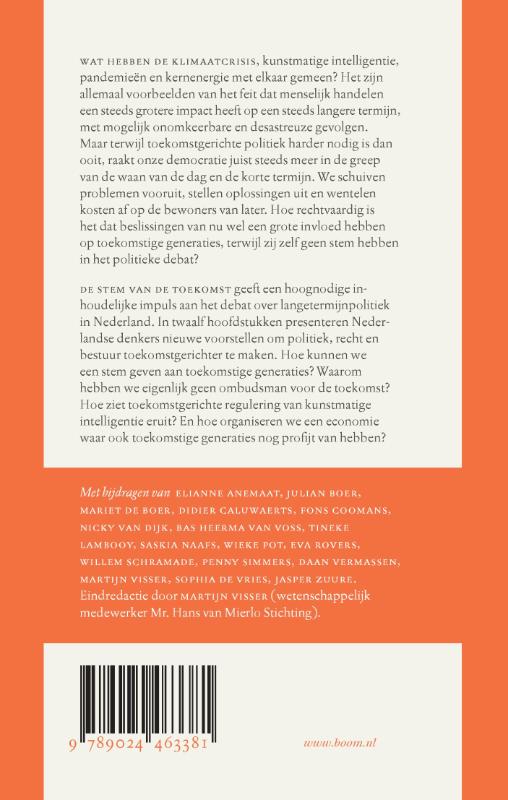 Achterkant van De stem van de toekomst