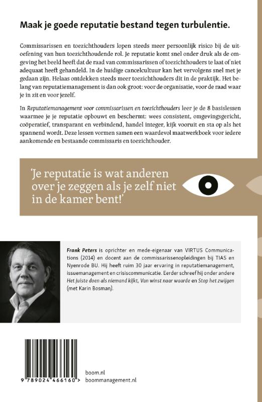 Achterkant van Reputatiemanagement voor commissarissen en toezichthouders