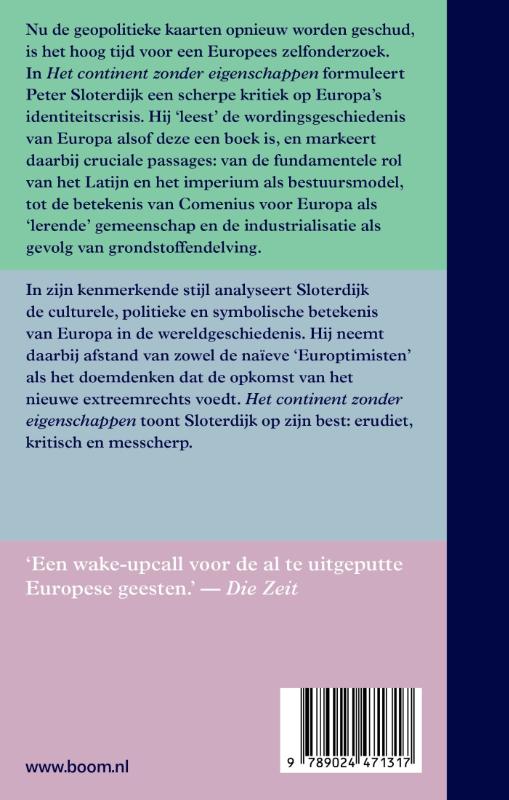 Achterkant van Het continent zonder eigenschappen