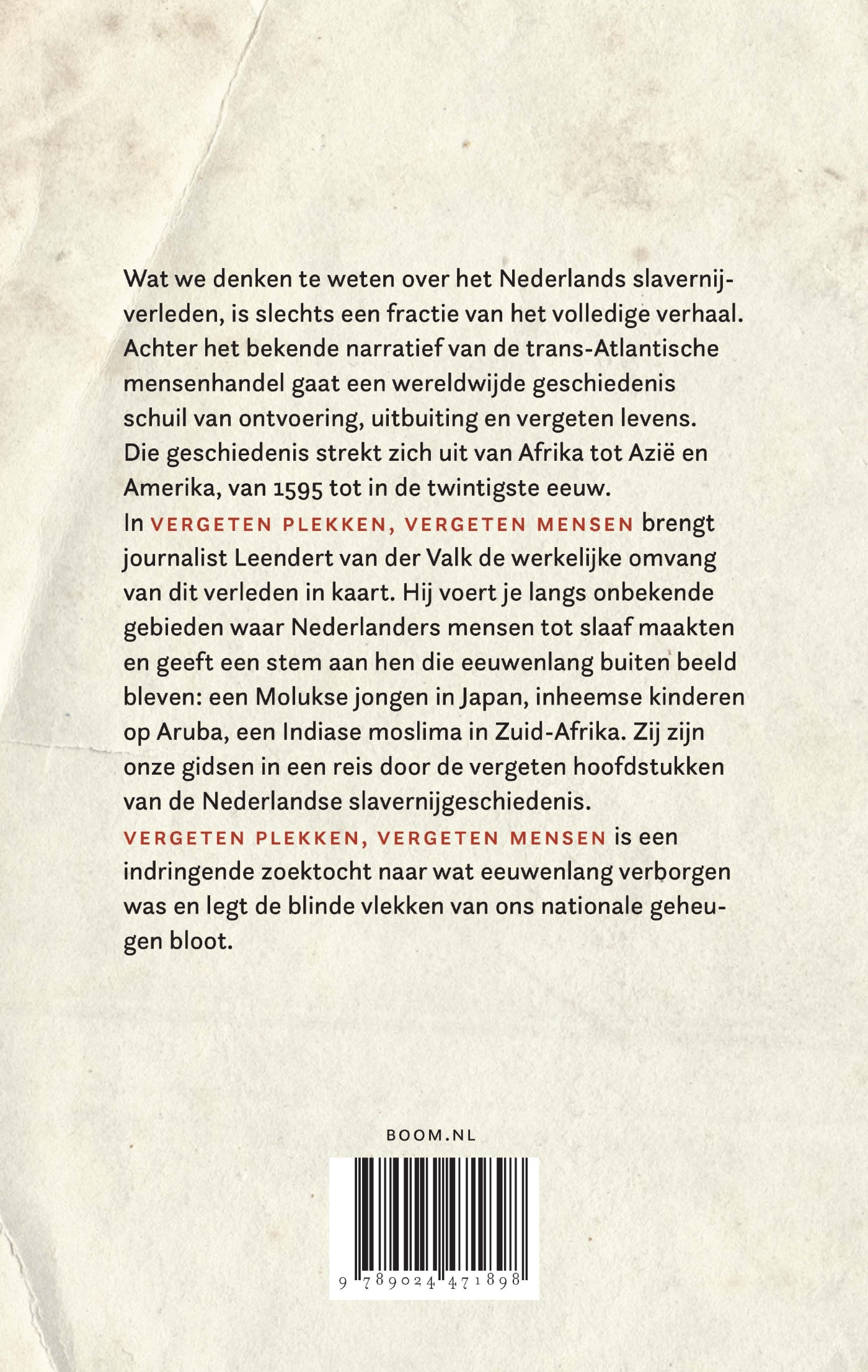 Achterkant van Vergeten plekken, vergeten mensen