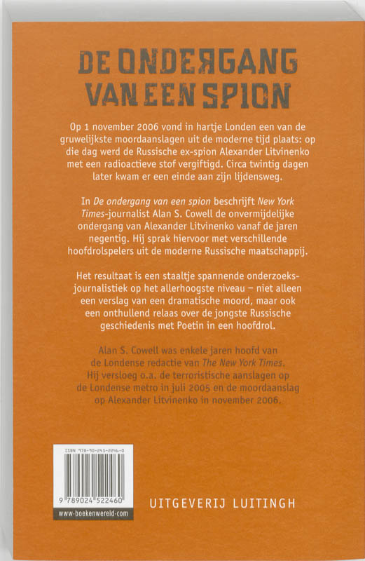 Achterkant van De ondergang van een spion