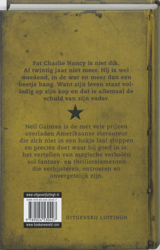 Achterkant van De Bende van Anansi
