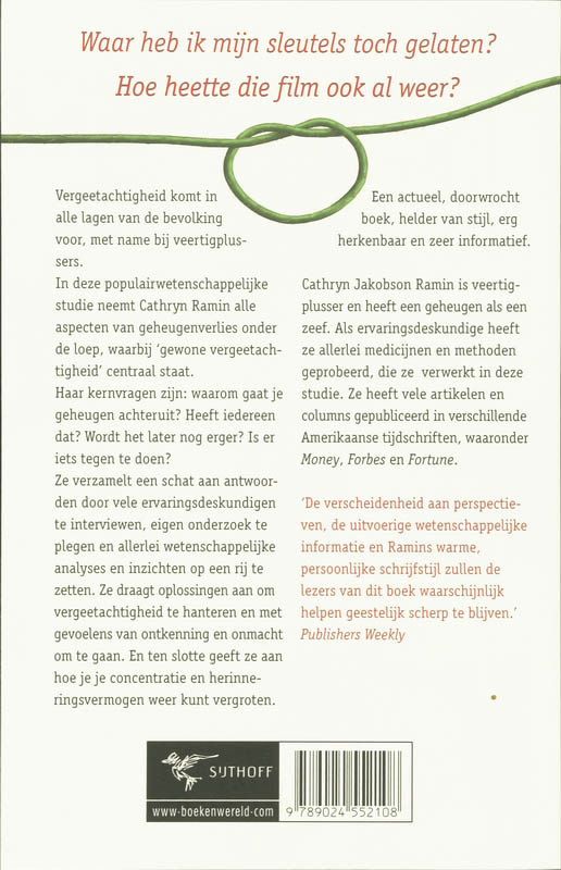 Achterkant van Een geheugen als een zeef