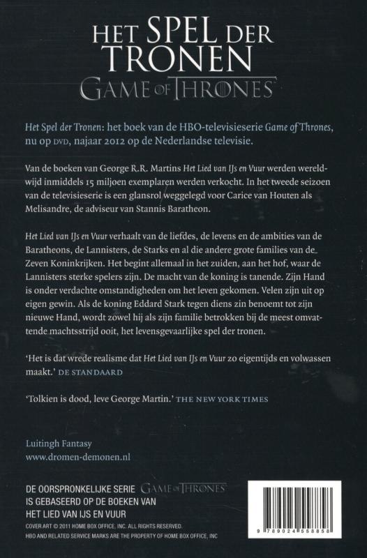 Achterkant van Het spel der tronen