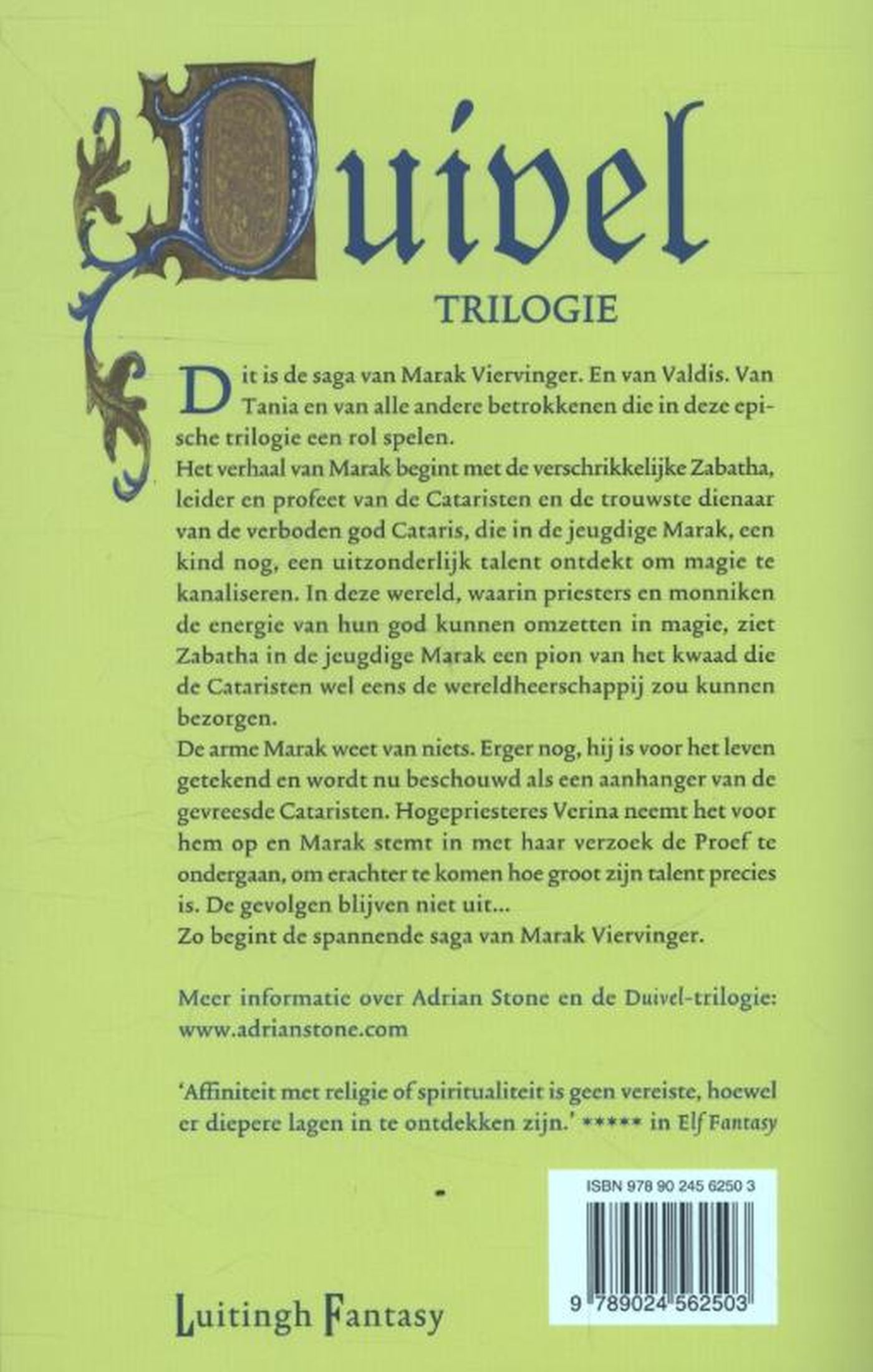 Achterkant van Duivel trilogie