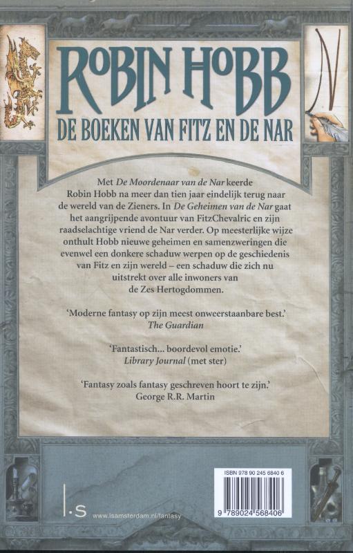Achterkant van De geheimen van de nar