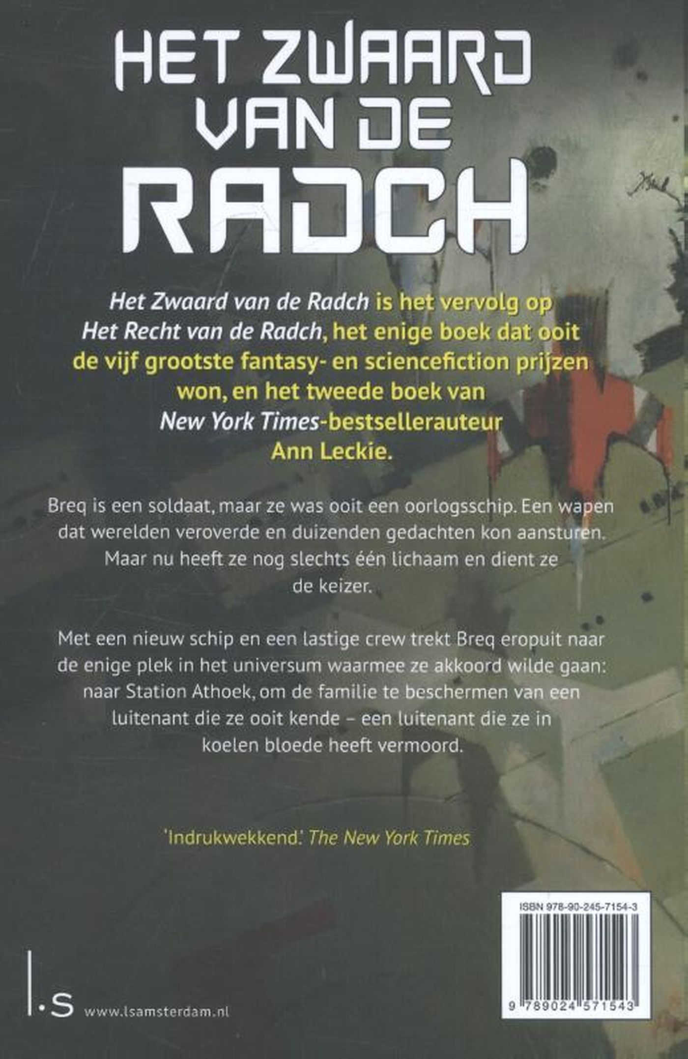 Achterkant van Het zwaard van de Radch